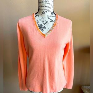 Caroline Taylor sweater size medium in Peach